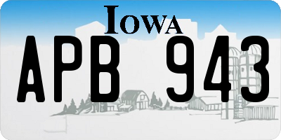 IA license plate APB943