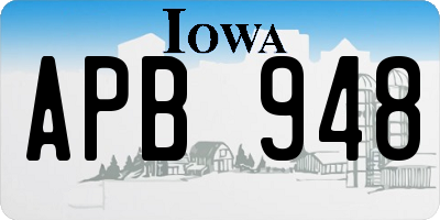 IA license plate APB948