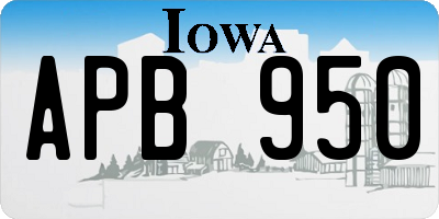 IA license plate APB950