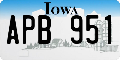 IA license plate APB951