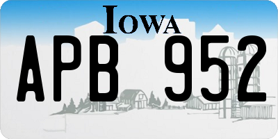 IA license plate APB952