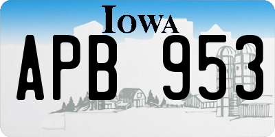 IA license plate APB953