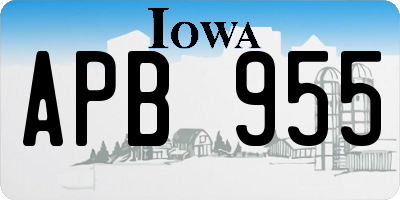 IA license plate APB955
