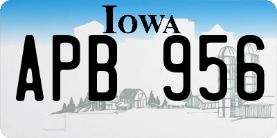IA license plate APB956