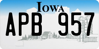 IA license plate APB957