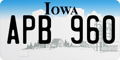IA license plate APB960