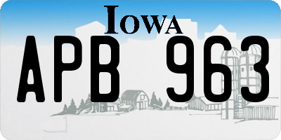 IA license plate APB963