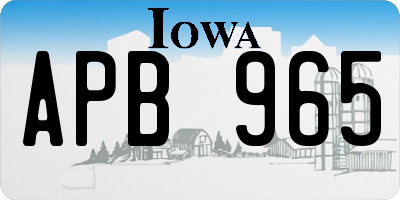 IA license plate APB965