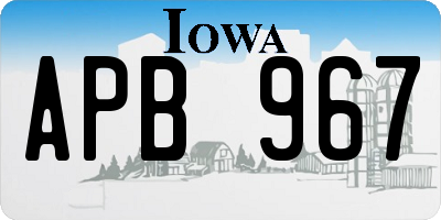 IA license plate APB967