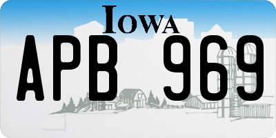 IA license plate APB969
