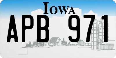 IA license plate APB971