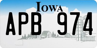 IA license plate APB974