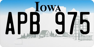 IA license plate APB975