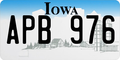 IA license plate APB976