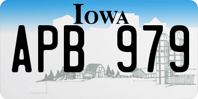 IA license plate APB979