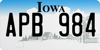 IA license plate APB984