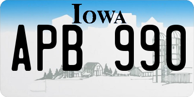IA license plate APB990