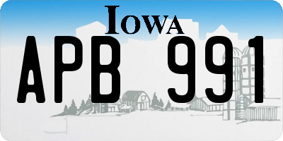 IA license plate APB991