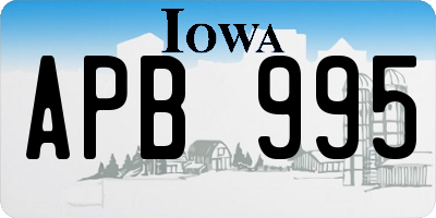 IA license plate APB995