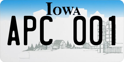 IA license plate APC001