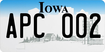 IA license plate APC002
