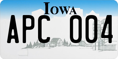 IA license plate APC004