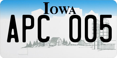 IA license plate APC005