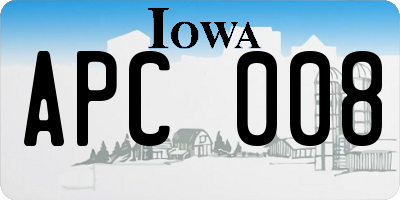 IA license plate APC008