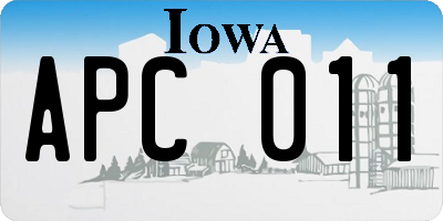 IA license plate APC011