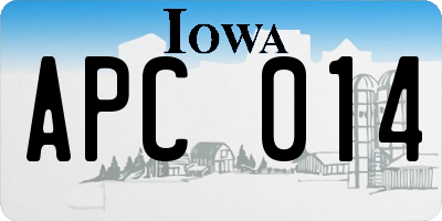 IA license plate APC014