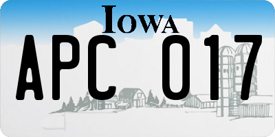 IA license plate APC017