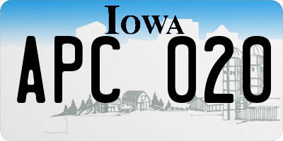 IA license plate APC020