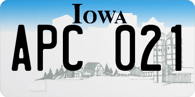 IA license plate APC021