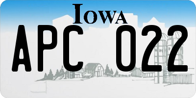 IA license plate APC022