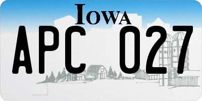 IA license plate APC027