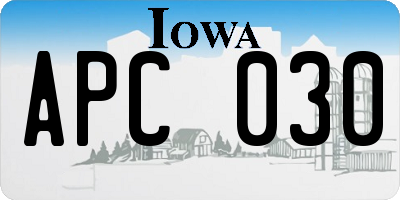 IA license plate APC030