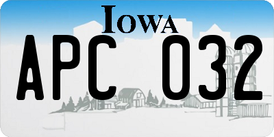 IA license plate APC032