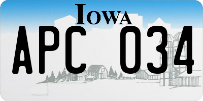 IA license plate APC034