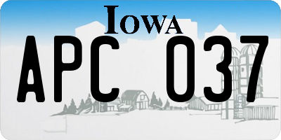 IA license plate APC037