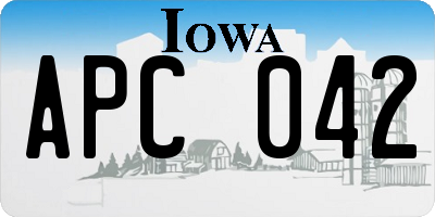 IA license plate APC042
