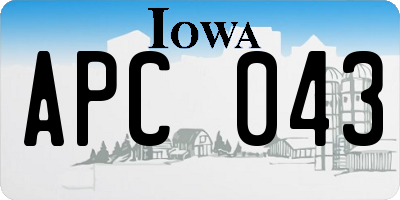 IA license plate APC043