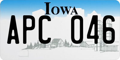 IA license plate APC046
