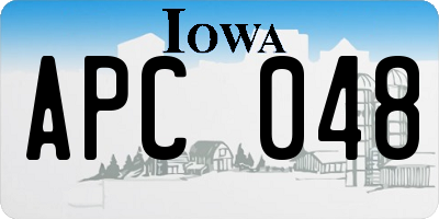 IA license plate APC048