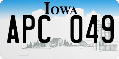 IA license plate APC049
