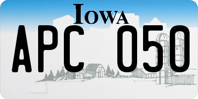 IA license plate APC050
