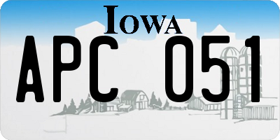 IA license plate APC051