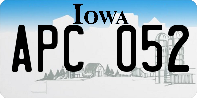 IA license plate APC052