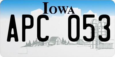 IA license plate APC053