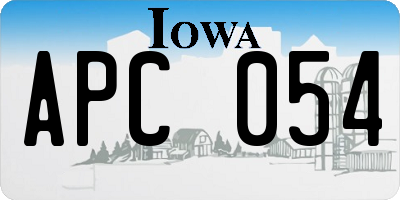 IA license plate APC054