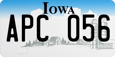 IA license plate APC056